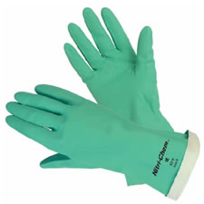 MCR Safety Nitri-Chem(TM) Unlined Latex Free Green Nitrile Gloves