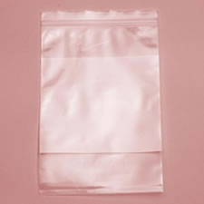 Low Density Zip Lock Poly Bag with White Block